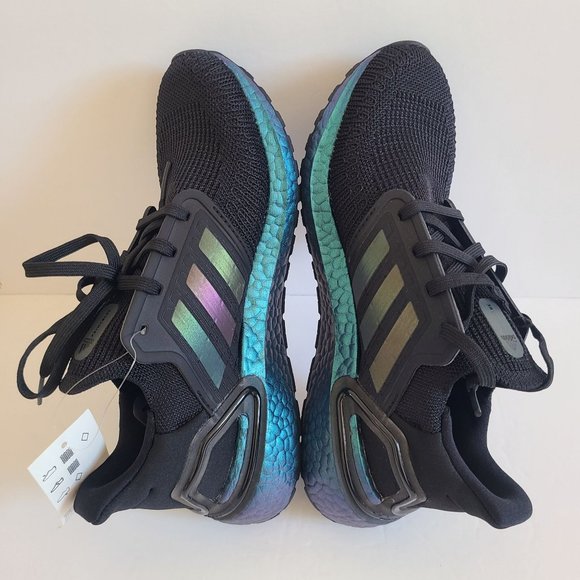NEW Adidas Ultraboost 20 Running Shoes G55839 Size 7 Black Signal Cyan main image 4